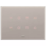Placca 4M grigio perla CRISTALLO SERIE VIMAR EIKON TACTIL TOUCH