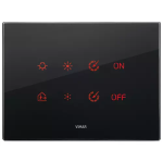 Placca 4M nero diamante CRISTALLO SERIE VIMAR EIKON TACTIL TOUCH