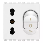 Presa 2P+T 16A P17/11 INTERBLOCCATA INTERRUTTORE MAGNETOTERMICO C16 bianco SERIE VIMAR ARKÈ
