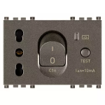 Presa 2P+T 16A P17/11intb+MTDif C16 Metal INTERBLOCCATA MAGNETOTERMICO DIFFERENZIALE SERIE VIMAR ARKÈ