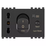 Presa 2P+T 16A P17/11 intb+MTDiff C16 g INTERBLOCCATA MAGNETOTERMICO DIFFERENZIALE SERIE VIMAR ARKÈ