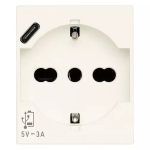 Presa 2P+T 16A universale + USB C bianco SERIE VIMAR LINEA