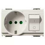 Presa 2P+T 16A P30 intb+MT C16 bianco INTERBLOCCATA INTERRUTTORE MAGNETOTERMICO SERIE VIMAR IDEA