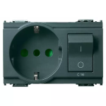 Presa 2P+T 16A P30 intb+MT C16 grigio INTERBLOCCATA INTERRUTTORE MAGNETOTERMICO SERIE VIMAR IDEA