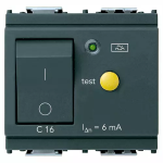 Interruttore MTDiff.1P+N C16 6mA grigio MAGNETOTERMICO DIFFERENZIALE SERIE VIMAR LINEA