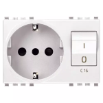 Presa 2P+T 16A P30 intb+MT C16 bianco INTERBLOCCATA INTERRUTTORE MAGNETOTERMICO SERIE VIMAR EIKON