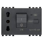 Presa 2P+T 16A P17/11 intb+MTDiffC16 GRIGIO INTERBLOCCATA MAGNETOTERMICO DIFFERENZIALE SERIE VIMAR EIKON