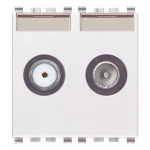 Presa TV-RD-SAT passante 2 uscite bianco SERIE VIMAR EIKON