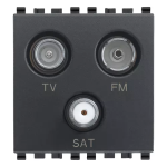 Presa TV-FM-SAT diretta 3 uscite grigio SERIE VIMAR EIKON