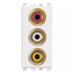Presa con 3 connettori RCA bianco SERIE VIMAR EIKON