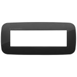 Placca Round 7M antibatterico nero SERIE VIMAR ARKÈ ROUND