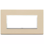 Placca 5M BS crema PELLE SERIE VIMAR EIKON EVO