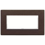 Placca 5M BS tabacco PELLE SERIE VIMAR EIKON EVO