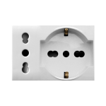PRESA SCHUKO + BIPASSO 10/16A DOMUS 3M AVE