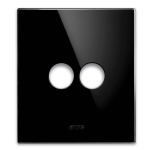 PLACCA NEW STYLE VETRO NERO ASSOLUTO 2 COMANDI AVE