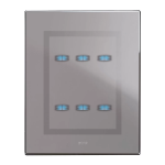 PLACCA TOUCH VETRO GRIGIO ARGENTATO 3+3 COMANDI AVE