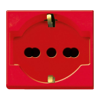PRESA UNEL BIPASSO 2X10/16A+T ROSSA S45 AVE