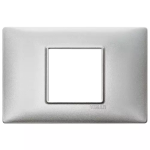 Placca 2M centrali tecnopolimero Silver PLANA VIMAR