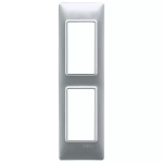 Placca 2M pannelli argento opaco PLANA VIMAR