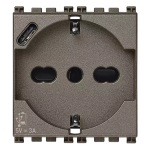 Presa 2P+T 16A universale + USB C Metal SERIE VIMAR ARKÈ