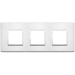 Placca 6M (2+2+2) int71 alluminio BRILLANTE SERIE VIMAR EIKON EVO