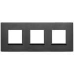 Placca 6M (2+2+2) int71 nero totale SERIE VIMAR EIKON EVO