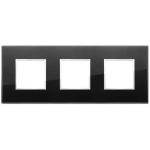 Placca 6M (2+2+2) int71 nero diamante SERIE VIMAR EIKON EVO