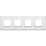 Placca 8M (2+2+2+2)int71 alluminio brill SERIE VIMAR EIKON EVO