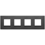 Placca 8M (2+2+2+2) int71 nero totale SERIE VIMAR EIKON EVO