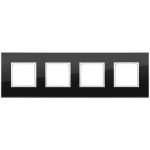 Placca 8M (2+2+2+2) int71 nero diamante SERIE VIMAR EIKON EVO