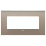Placca 5M BS opale bruno VETRO CRISTALLO SERIE VIMAR EIKON EXÈ
