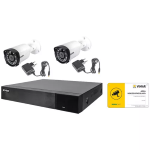 Kit DVR AHD 4 canali 2 TELECAMERE Bullet FOCALE FISSA 3,6MM 5Mpx ELVOX