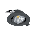 FARETTO DA INCASSO REGOLABILE SALICETO LED 6W 4000K 500Lm inclusa ROTONDO NERO