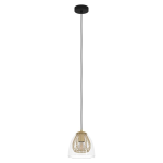SOSPENSIONE JAZMINIA 1 X E27 DIFFUSORE OTTONE DIFFUSORE VETRO Ø19.5 H150