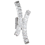 APPLIQUE TONERIA LED 12W 4000K 1400 LUMEN ACCIAIO INOX DIFFUSORE CRISTALLO 19 x 10 H47