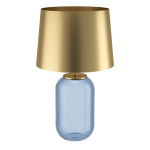 LAMPADA DA TAVOLO CUITE 1 X E27 STRUTTURA VETRO PETROLIO DIFFUSORE ACCIAIO OTTONE SPAZZOLATO