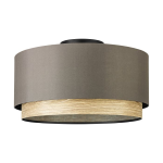 PLAFONIERA 1 X E27 MARCHENA DIFFUSORE TESSUTO CAPPUCCINO E LEGNO 