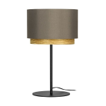 LAMPADA DA TAVOLO MARCHENA 1 X E27 DIFFUSORE TESSUTO CAPPUCCINO E LEGNO H590 Ø320