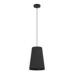 SOSPENSIONE PETROSA 1 X E27 DIFFUSORE IN TESSUTO NERO H1500 Ø280