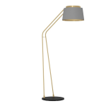 PIANTANA ALMERIMAR 1 X E27 STRUTTURA ACCIAIO OTTONE DIFFUSORE TESSUTO GRIGIO 1100x410 H1805