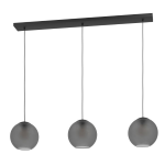 SOSPENSIONBE ARANGONA 3 X E27 DIFFUSORE VETRO GRIGIO OPACO 1255x245 H1500