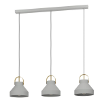 SOSPENSIONE ESTEPONA 3 X E27 STRUTTURA ACCIAIO GRIGIO OTTONE SPAZZOLATO 1070x240 H1500
