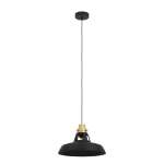 SOSPENSIONE ESPINARDO 1 X E27 STRUTTURA ACCIAIO NERO E ORO H1500 Ø380