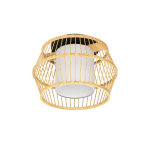 PLAFONIERA MONTERROSO 1 X E27 LEGNO DIFFUSORE TESSUTO BIANCO H235 Ø345