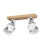 PLAFONIERA FARETTI KILBURN 2 X E27 STRUTTURA LEGNO ACCIAIO L360 x 160 H170
