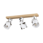 PLAFONIERA FARETTI KILBURN 3 X E27 STRUTTURA LEGNO ACCIAIO L590 x 160 H170