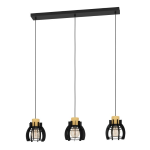 SOSPENSIONE STILLINGTON 1 3 X E27 STRUTTURA ACCIAIO LEGNO L880 x 180 H1100