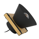 LAMPADA DA TAVOLO MACCLES 1 X E27 STRUTTURA ACCIAIO NERO E LEGNO Ø180 H150