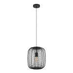 SOSPENSIONE RINROE 1 X E27 STRUTTURA ACCIAIO NERO Ø325 H1100