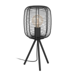 LAMPADA DA TAVOLO RINROE 1 X E27 STRUTTURA ACCIAIO NERO Ø200 H440